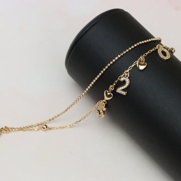 Rose Gold Bracelet with 2025 Charms, XPBL0688 - Picture 8 of 12